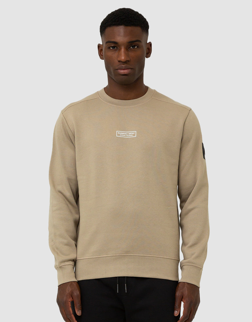 Marshall Artist Siren Box Crew Sweat in Stone