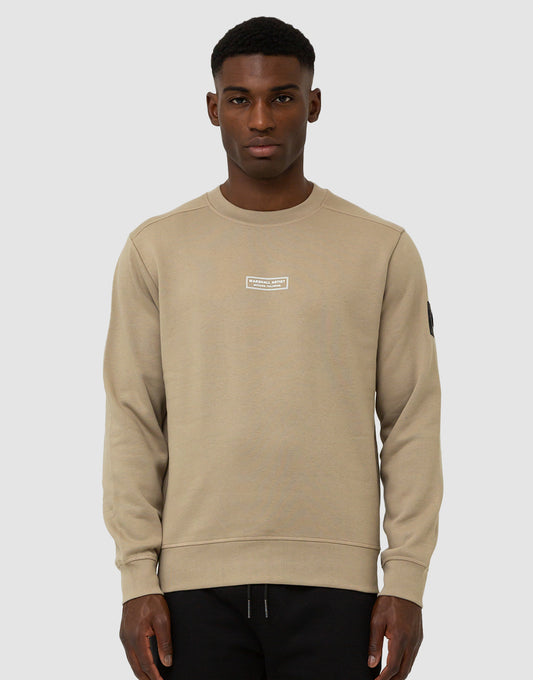 Marshall Artist Siren Box Crew Sweat in Stone
