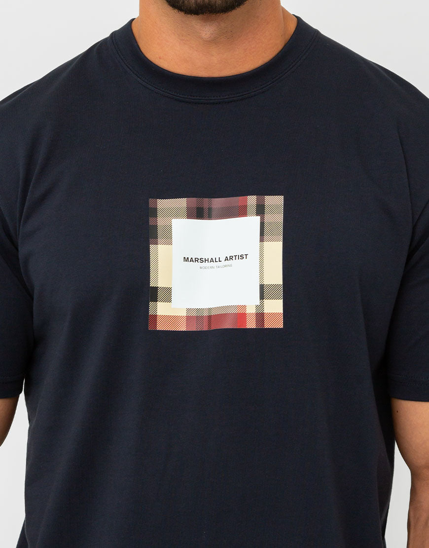 Marshall Artist Carter House Box Check T-Shirt Navy