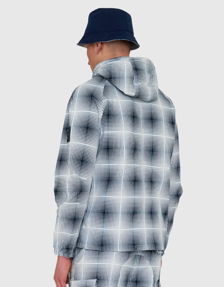 Marshall Artist M-65 Shadow Check Hooded Jacket Navy