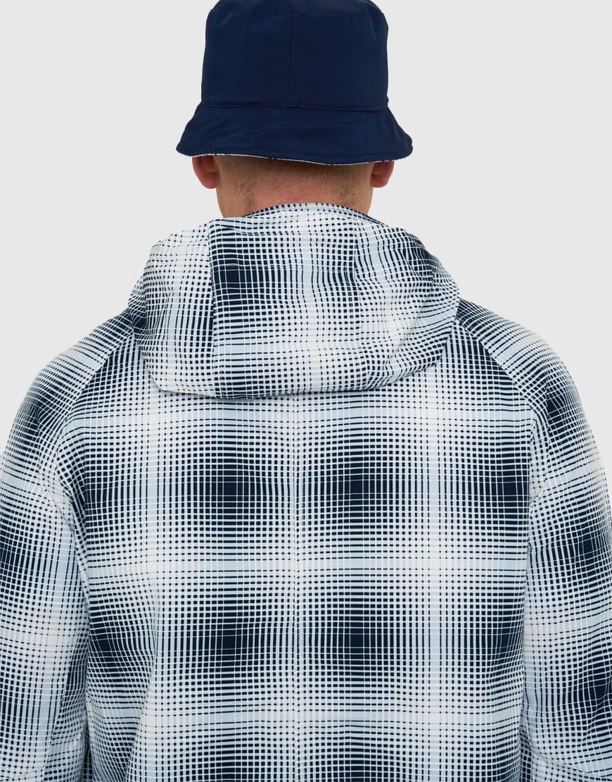 Marshall Artist M-65 Shadow Check Hooded Jacket Navy