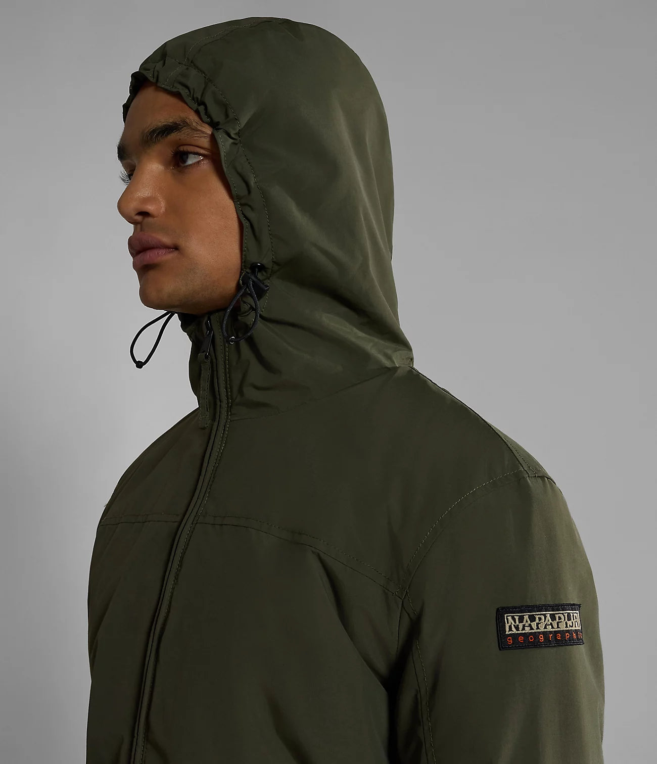 Napapijri Shelter Hooded Zip Jacket in Green Depths