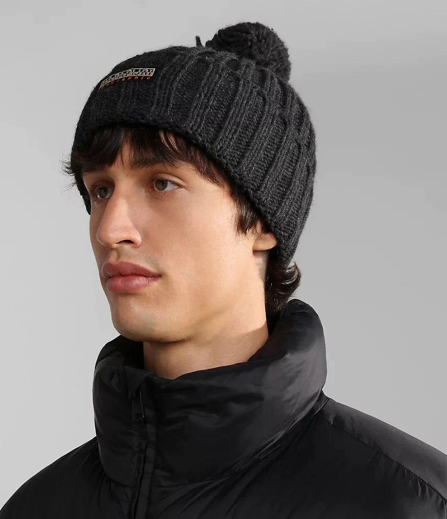 Napapijri Fea 2 Bobble Hat Dark Grel Melange