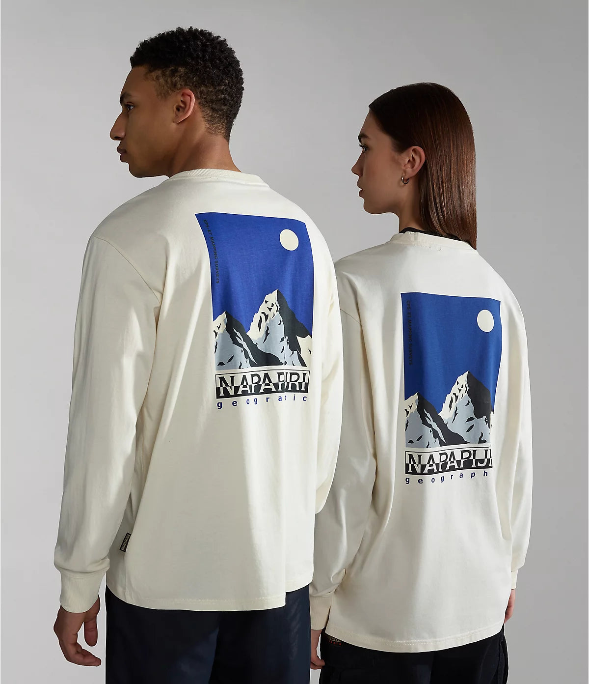 Napapijri Long Sleeve T-Shirt Telemark in White Whisper