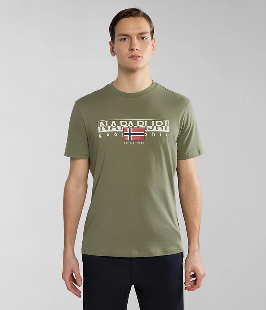 Napapijri Aylmer Short Sleeve T-Shirt Green Lichen