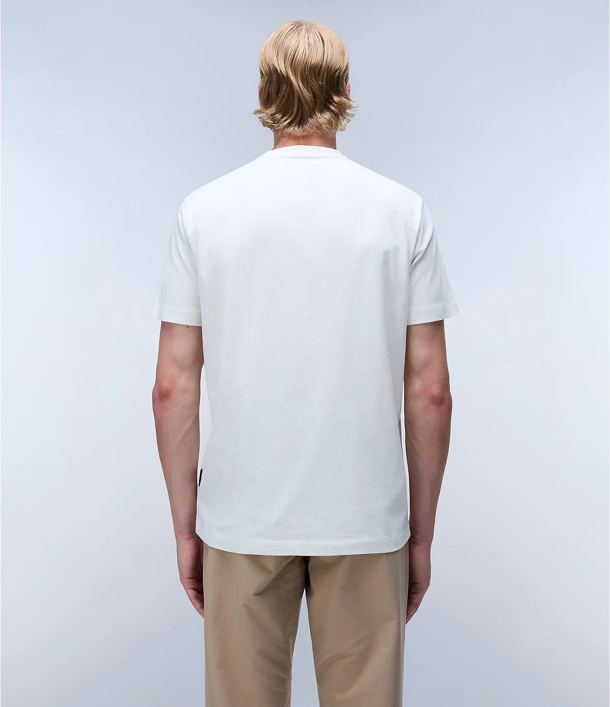 Napapijri Box Logo Short Sleeve T-shirt in White Heron