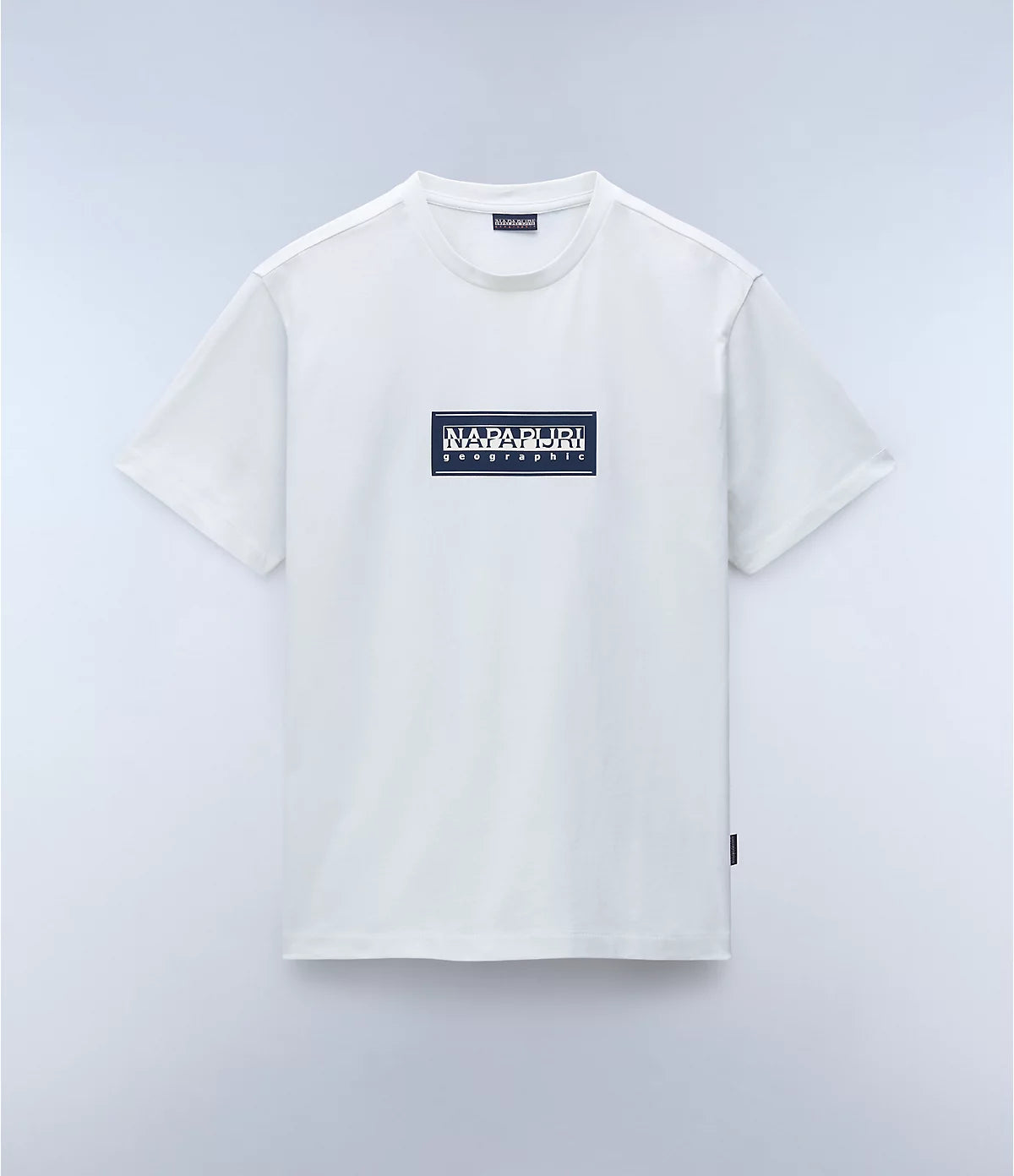 Napapijri Box Logo Short Sleeve T-shirt in White Heron