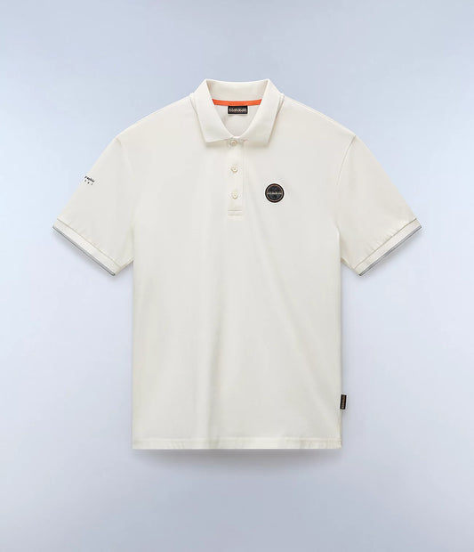 Napapijri Badge Summer Short Sleeve Polo Shirt White