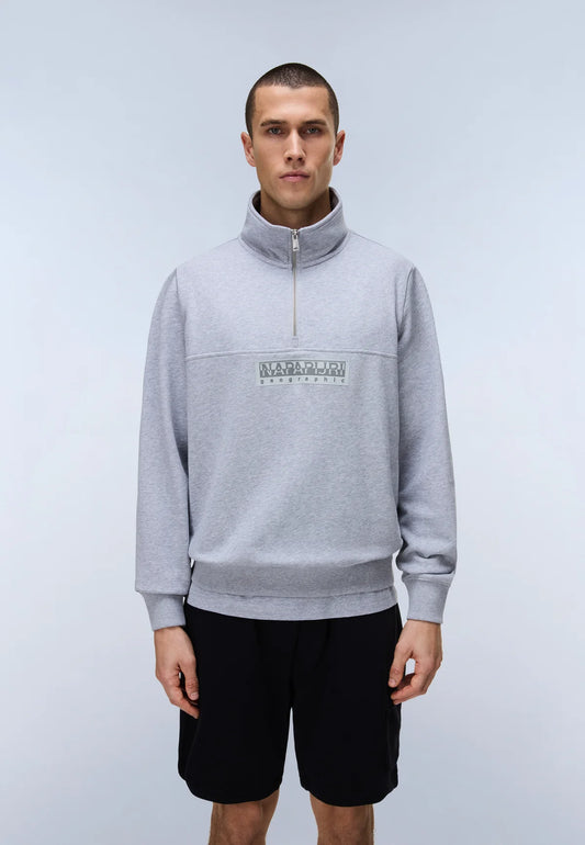 Napapijri Box Logo HZ Sweat Light Grey Marl