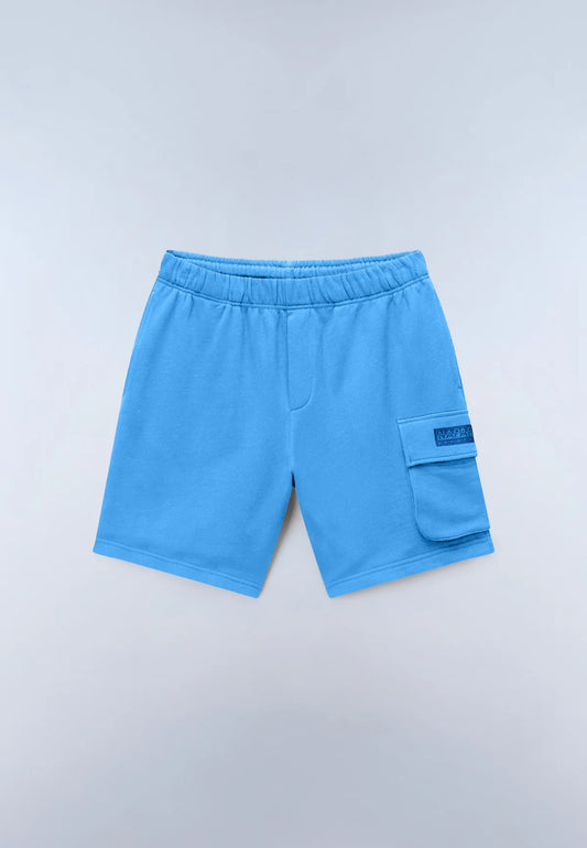 Napapijri Box Logo Cargo Sweat Shorts Blue Jasper