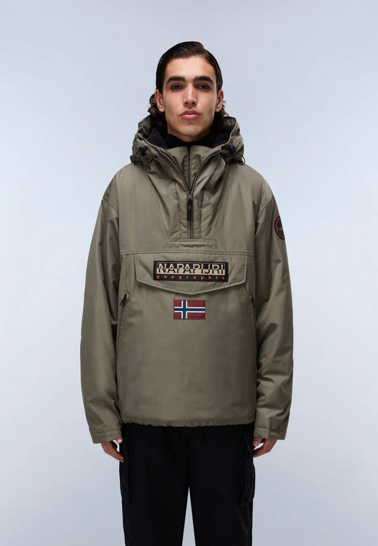 Napapijri Rainforest Next Anorak Jacket in Tea Leaf Green