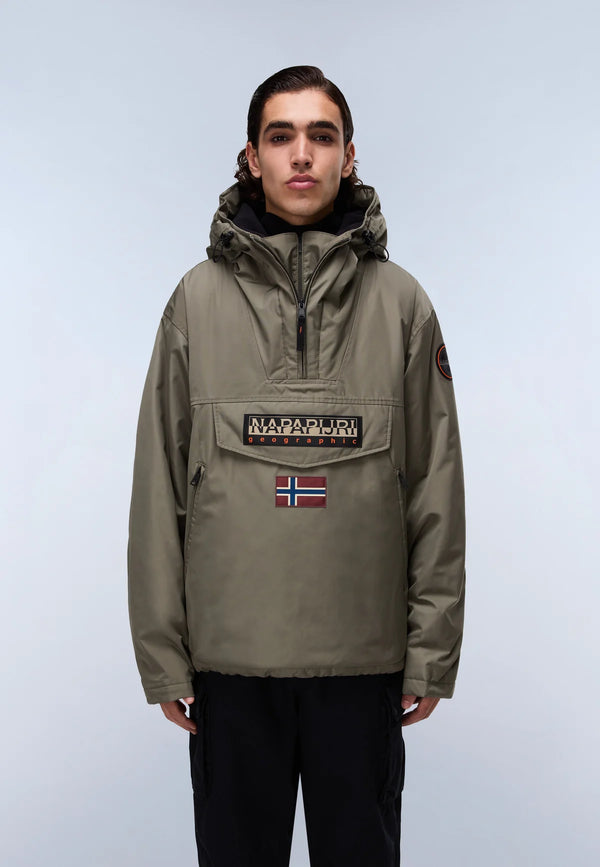 Napapijri Rainforest Next Anorak Jacket in Tea Leaf Green