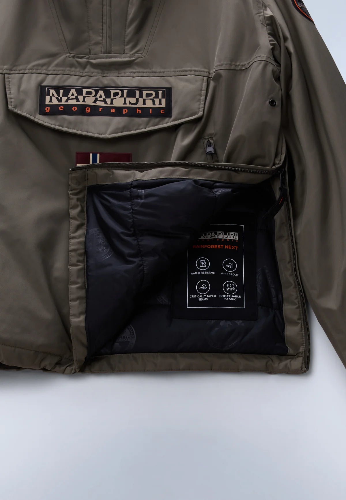 Napapijri Rainforest Next Anorak Jacket in Tea Leaf Green