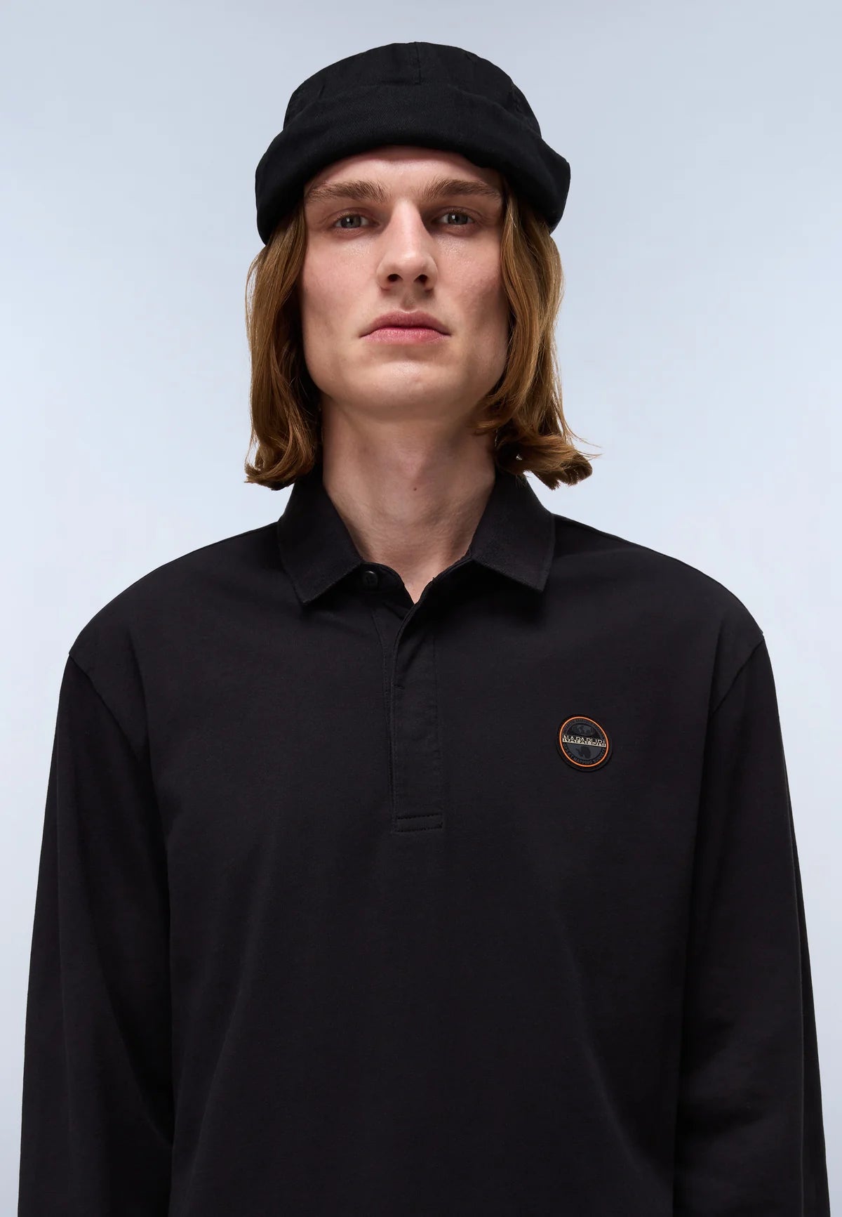 Napapijri Badge L/S Polo Black Beauty