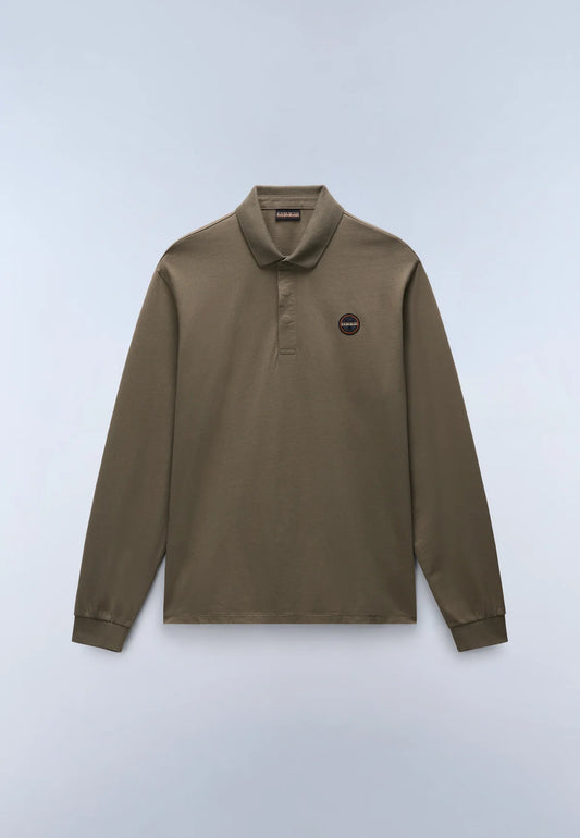Napapijri Badge L/S Polo Tea Leaf Green