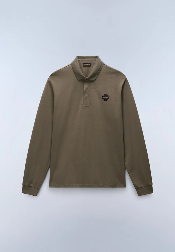 Napapijri Badge L/S Polo Tea Leaf Green