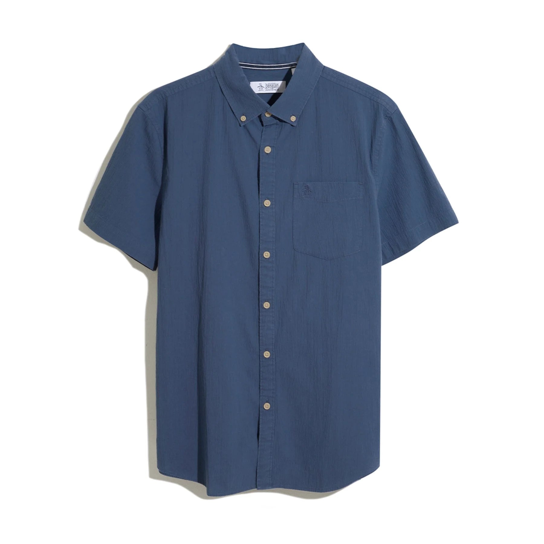 Original Penguin Seersucker SS Shirt Sargasso Sea Blue