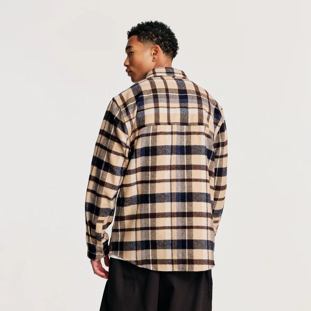 Parlez Rivington Brushed Cotton Blue Check Overshirt