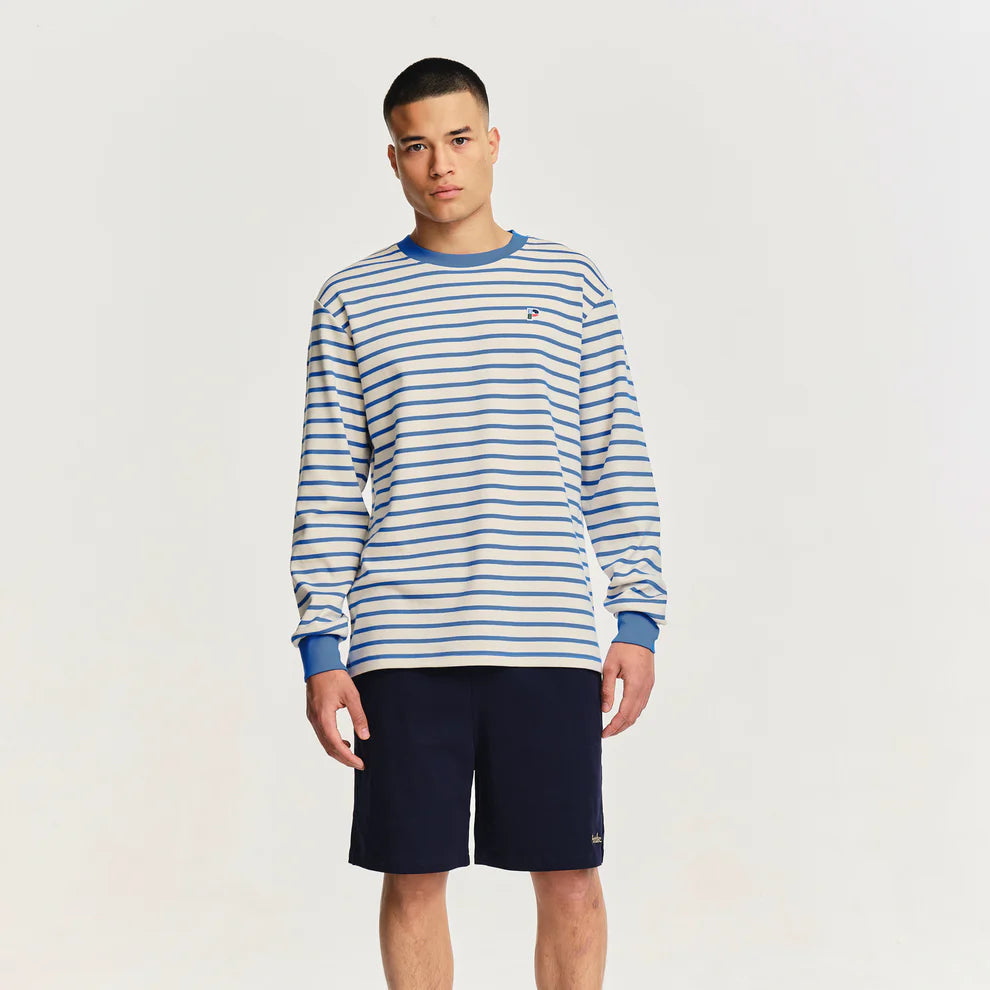 Parlez Shore LS Stripe Crew Azure Blue