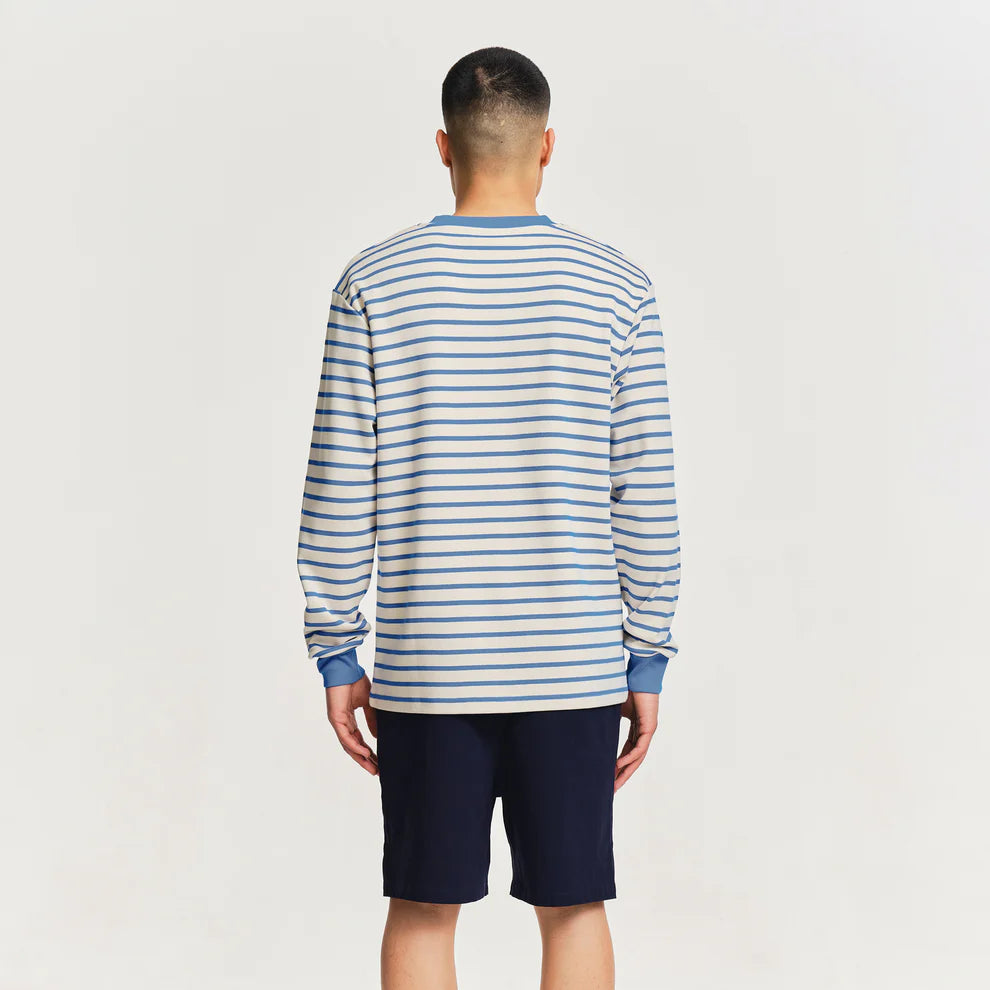 Parlez Shore LS Stripe Crew Azure Blue
