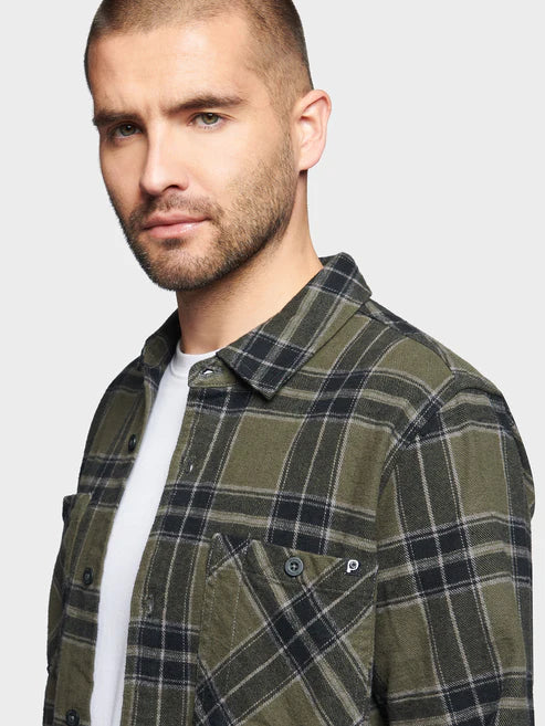 Penfield Checked Polar Fleece Jacket Forest Night