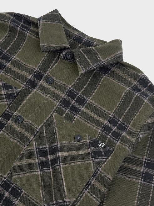 Penfield Checked Polar Fleece Jacket Forest Night