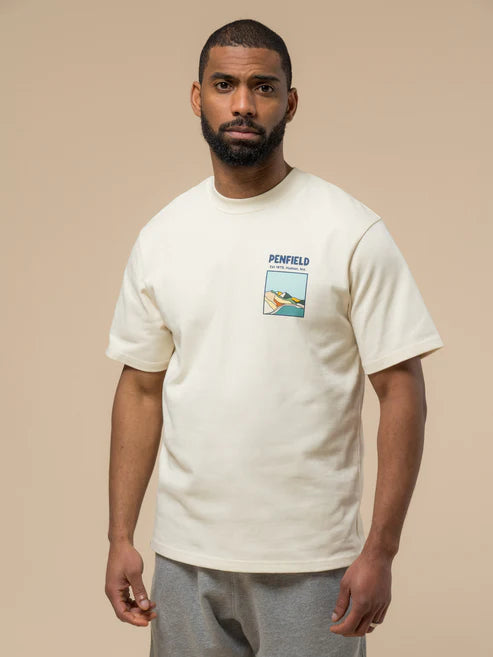 Penfield Block Landscape Graphic T-Shirt Vanilla