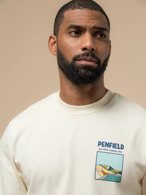 Penfield Block Landscape Graphic T-Shirt Vanilla