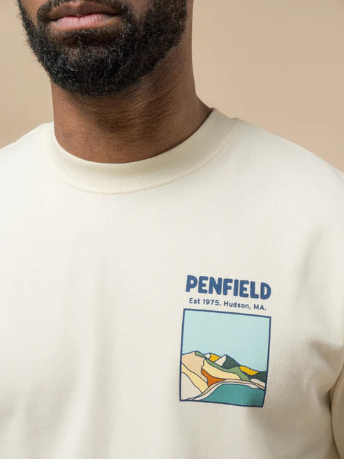 Penfield Block Landscape Graphic T-Shirt Vanilla