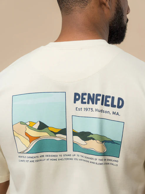 Penfield Block Landscape Graphic T-Shirt Vanilla