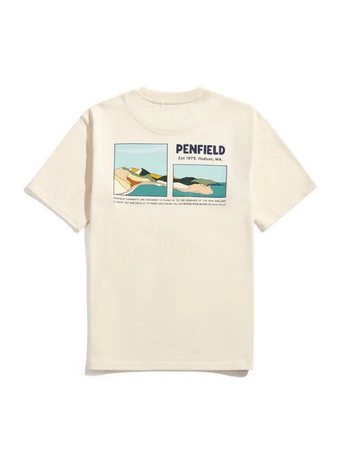 Penfield Block Landscape Graphic T-Shirt Vanilla