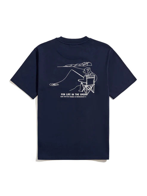 Penfield Fishing Bear T-Shirt Navy Blazer