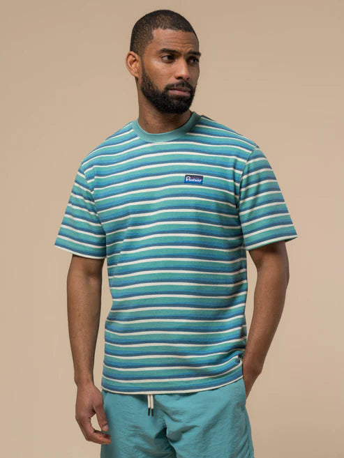 Penfield Wave Texture Stripe T-Shirt Dusty Turquoise
