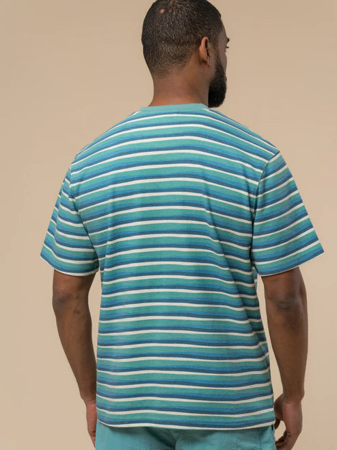 Penfield Wave Texture Stripe T-Shirt Dusty Turquoise