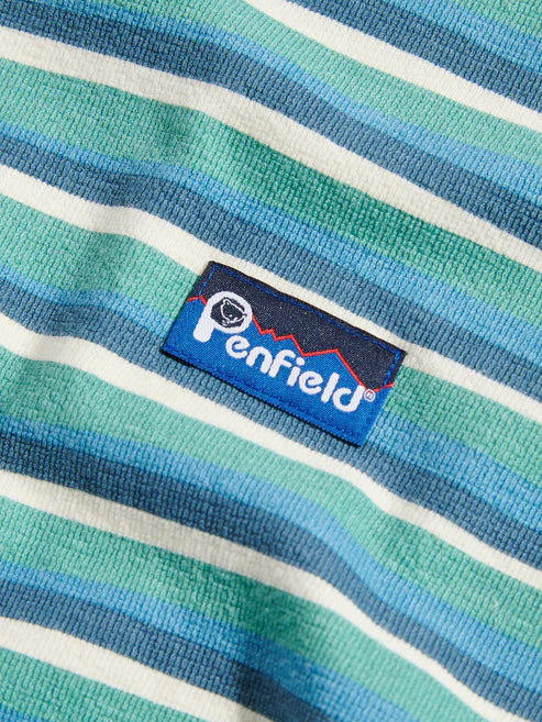 Penfield Wave Texture Stripe T-Shirt Dusty Turquoise