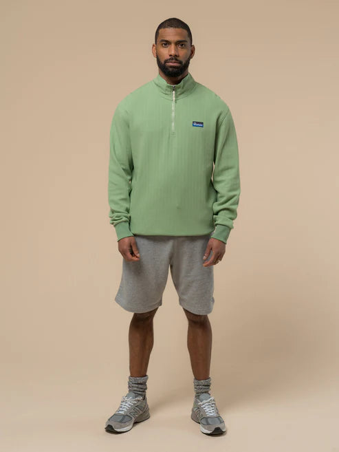 Penfield Textured Half Zip Funnel Sweat Mistletoe Green