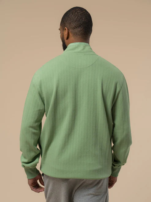 Penfield Textured Half Zip Funnel Sweat Mistletoe Green