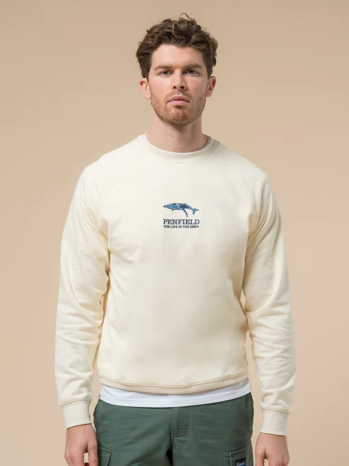 Penfield Embroidered Retro Whale Sweat Vanilla Ice