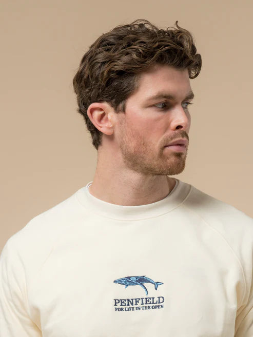 Penfield Embroidered Retro Whale Sweat Vanilla Ice