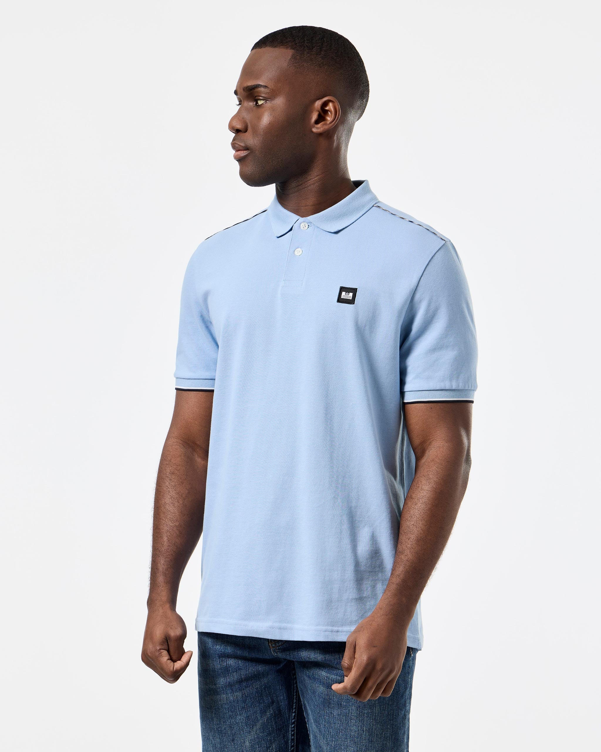Weekend Offender Sakai Polo Shirt Sea Marine Blue/Check