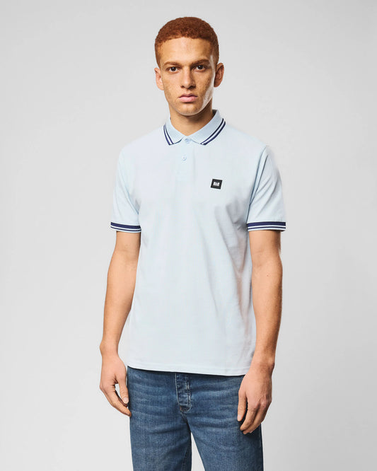 Weekend Offender Levanto Contrast Tipped Polo Sky/Dark Sapphire