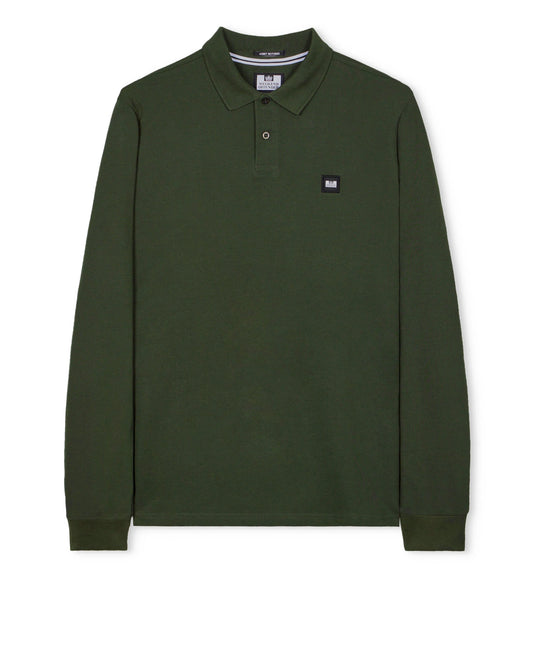 Weekend Offender Dice Long Sleeve Polo Shirt Forest Green