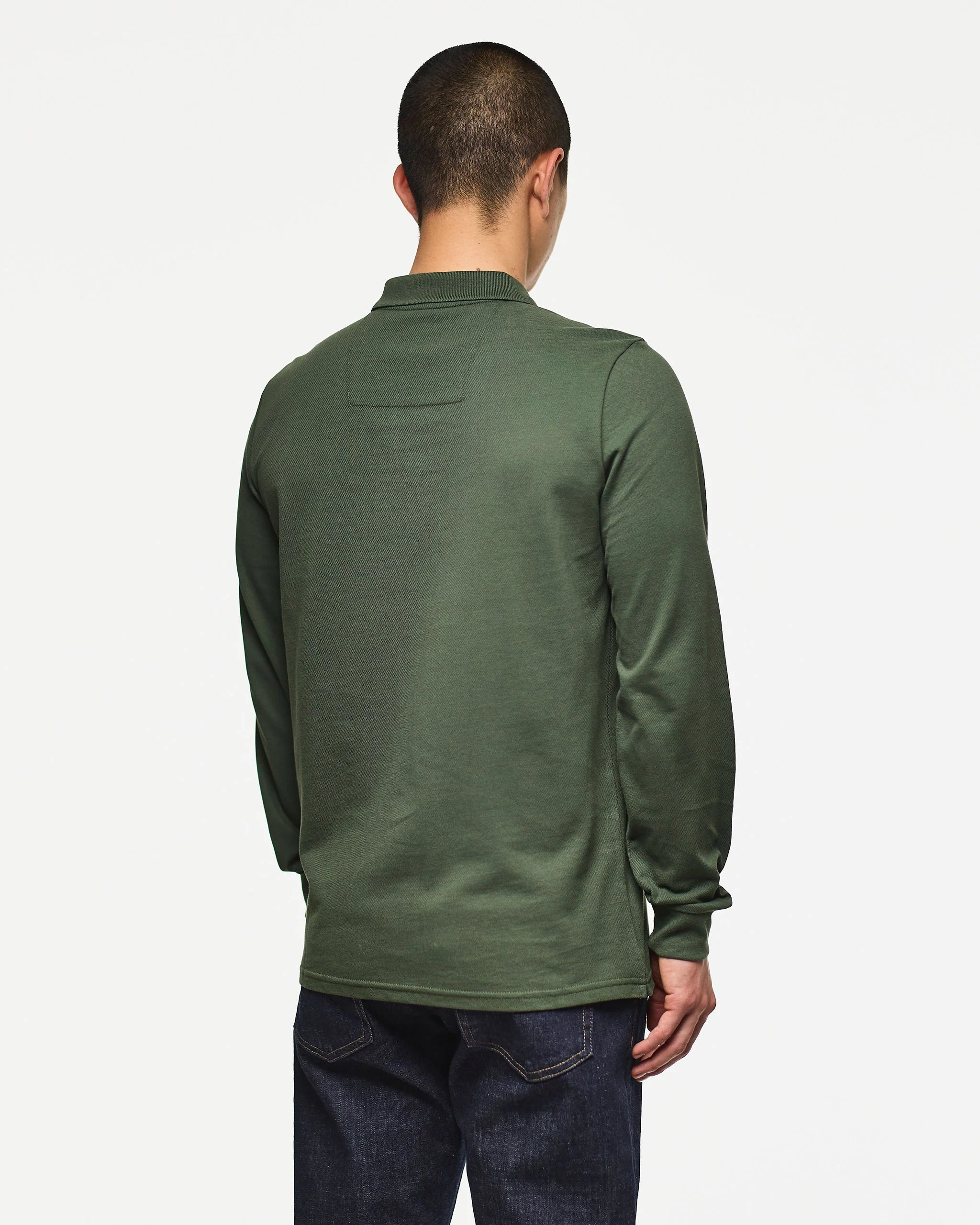 Weekend Offender Dice Long Sleeve Polo Shirt Forest Green