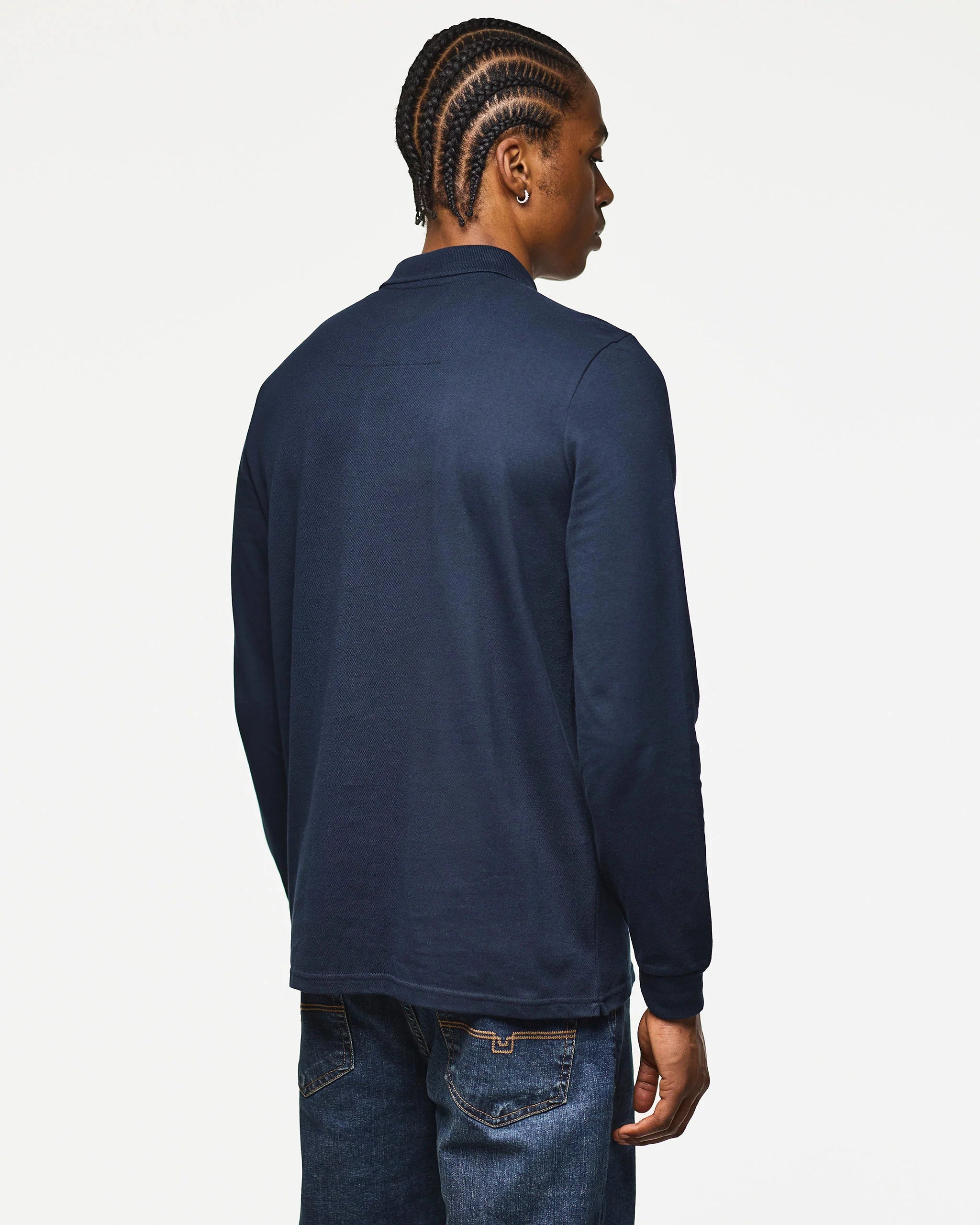 Weekend Offender Dice Long Sleeve Polo Shirt Navy