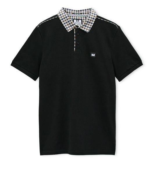 Weekend Offender Cray Check Collar Polo Black