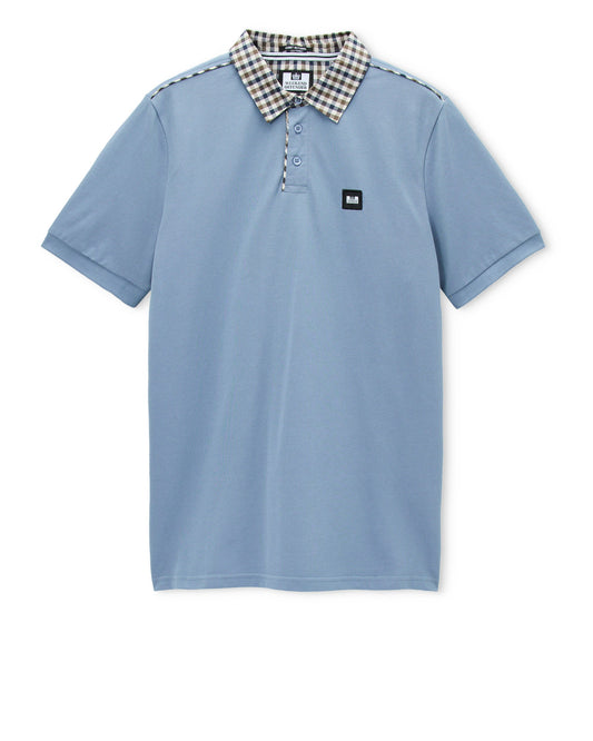 Weekend Offender Cray Check Collar Polo Blue Shadow