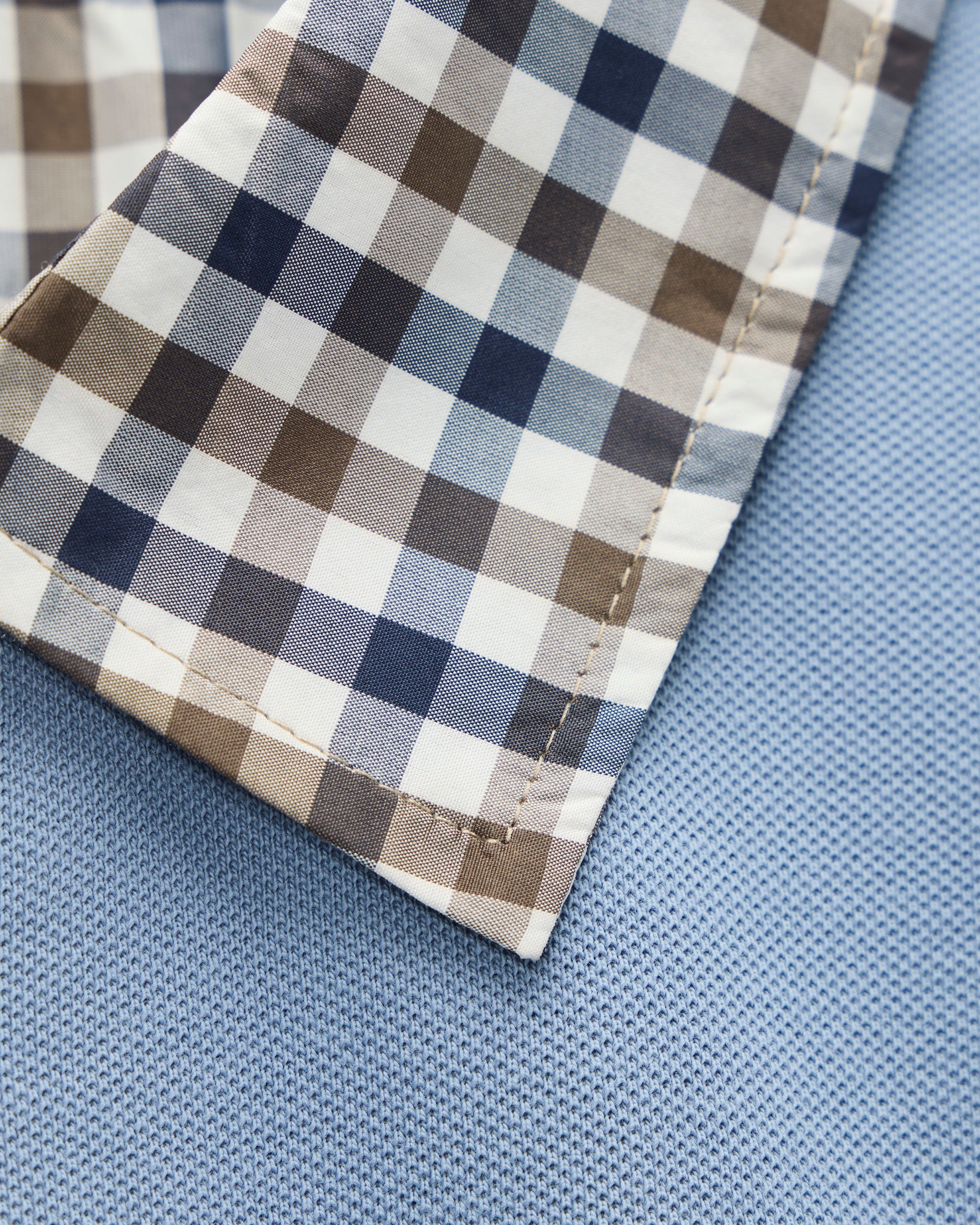 Weekend Offender Cray Check Collar Polo Blue Shadow