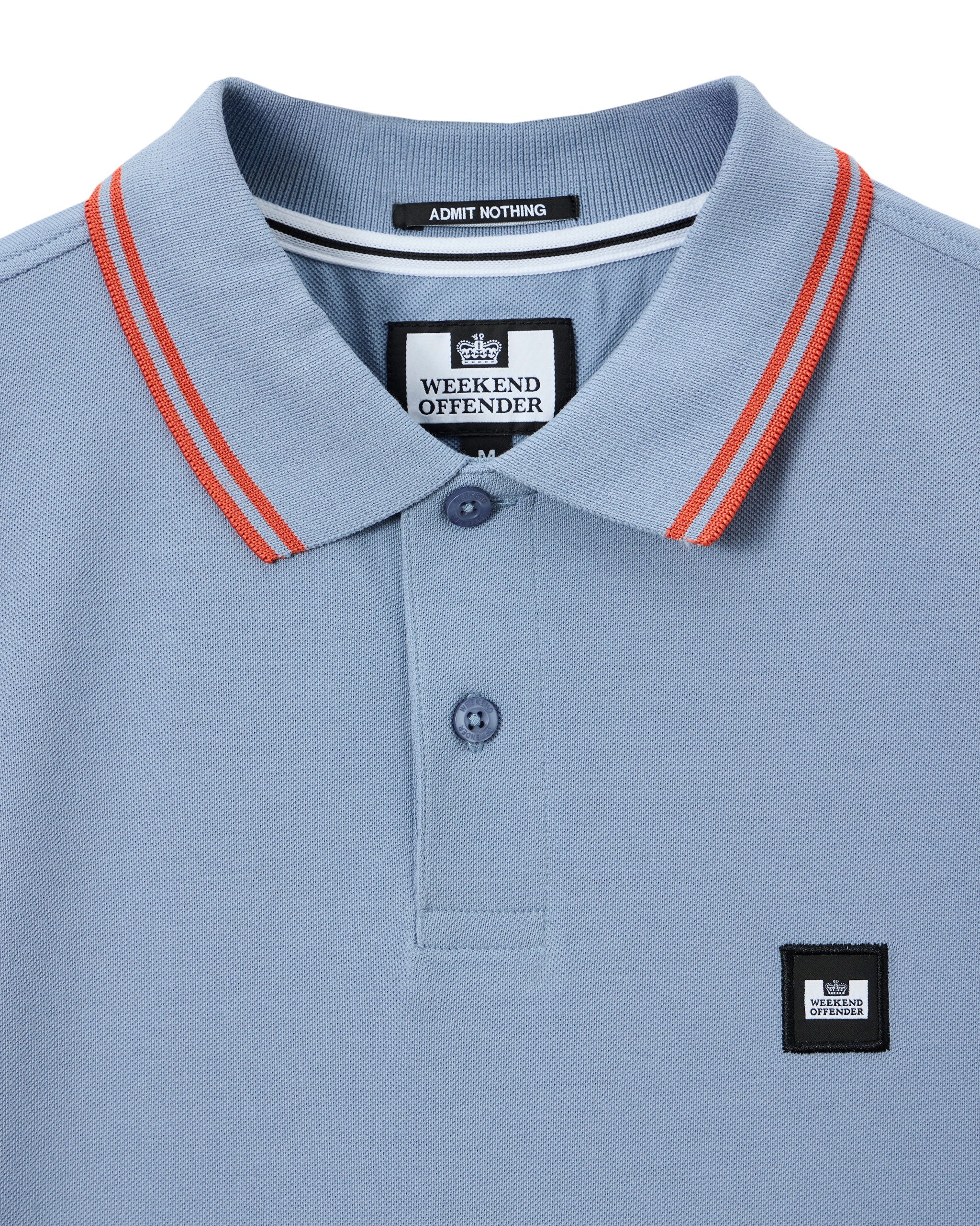 Weekend Offender Levanto Tipped Polo Shirt Blue Shadow