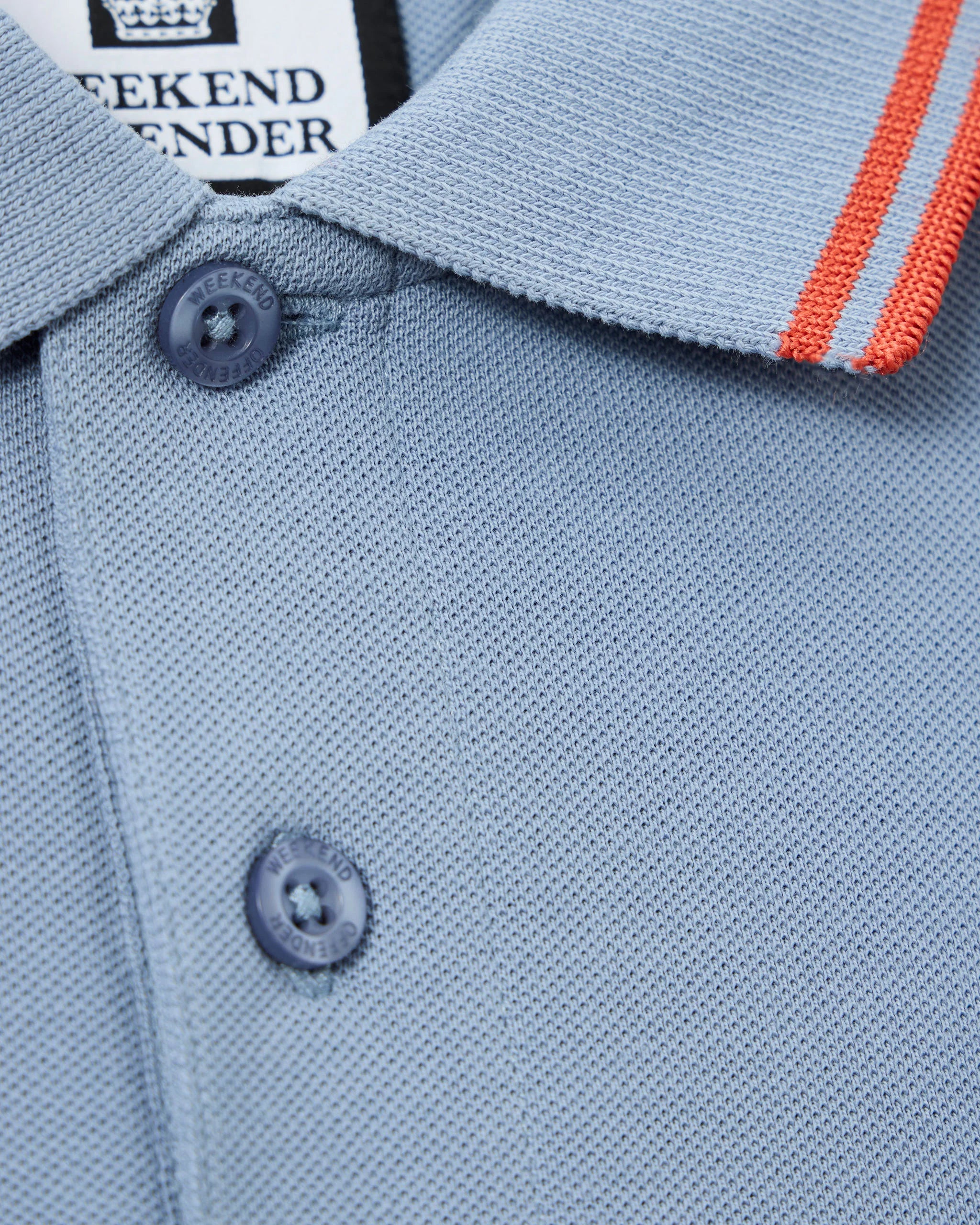 Weekend Offender Levanto Tipped Polo Shirt Blue Shadow
