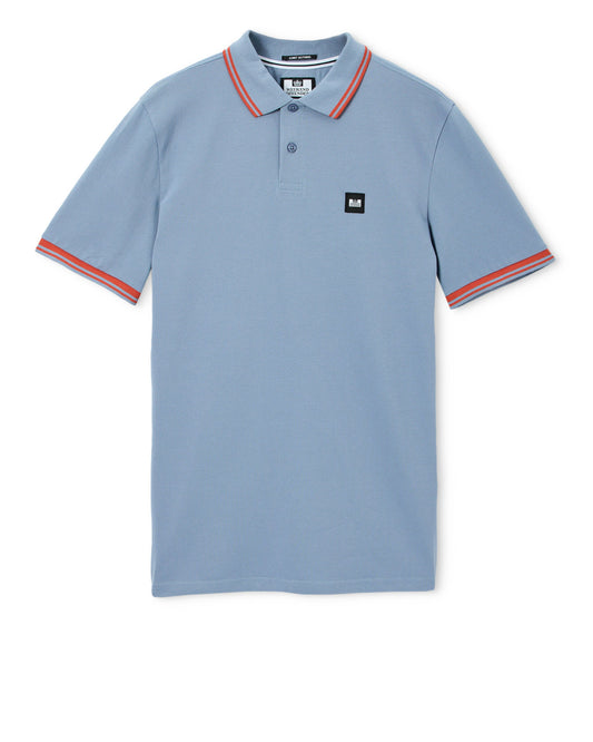 Weekend Offender Levanto Tipped Polo Shirt Blue Shadow